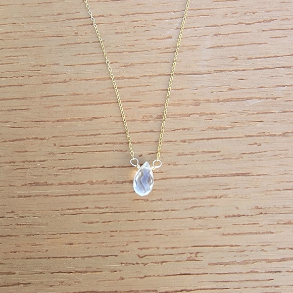 ROCK CRYSTAL QUARTZ Necklace Minimalist Crystal Gemstone - Picture 4 of 6